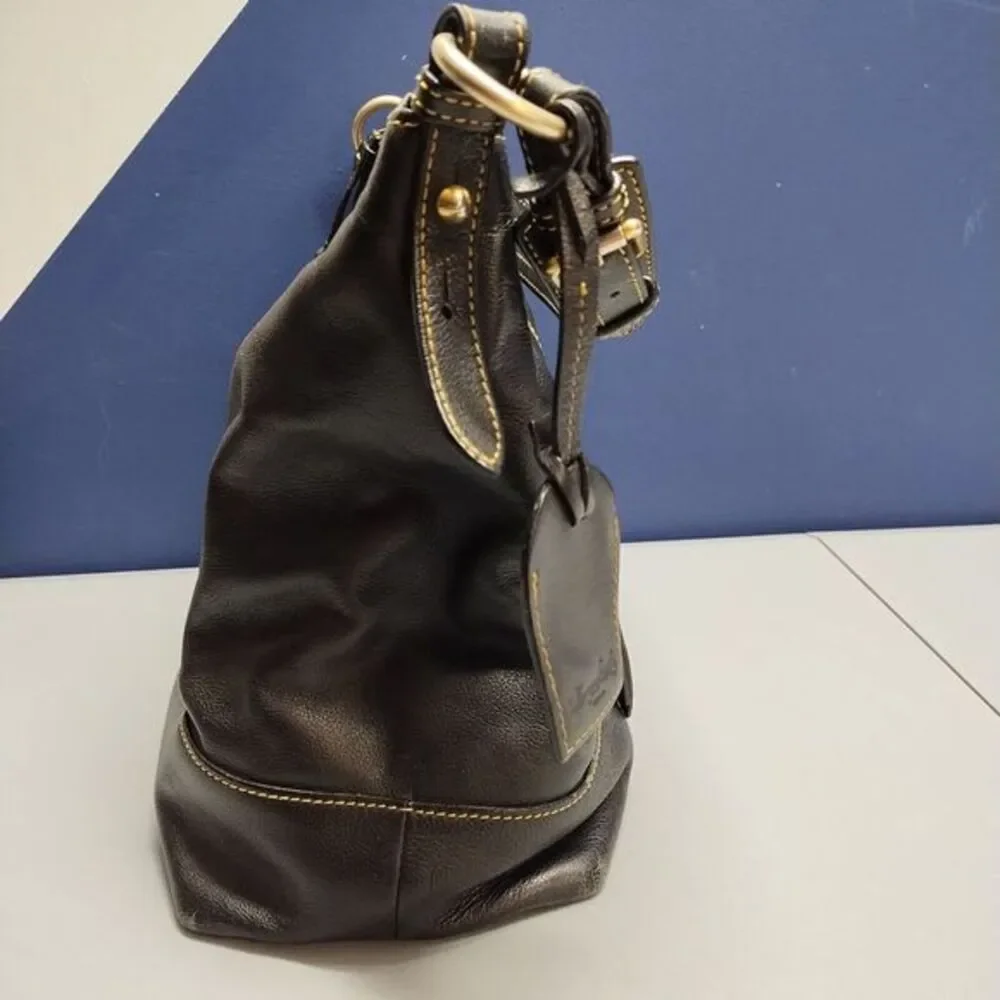 Dooney & Grain Sophie Hobo Bag Womens Black Leather Bourke Pebble Shoulder Strap